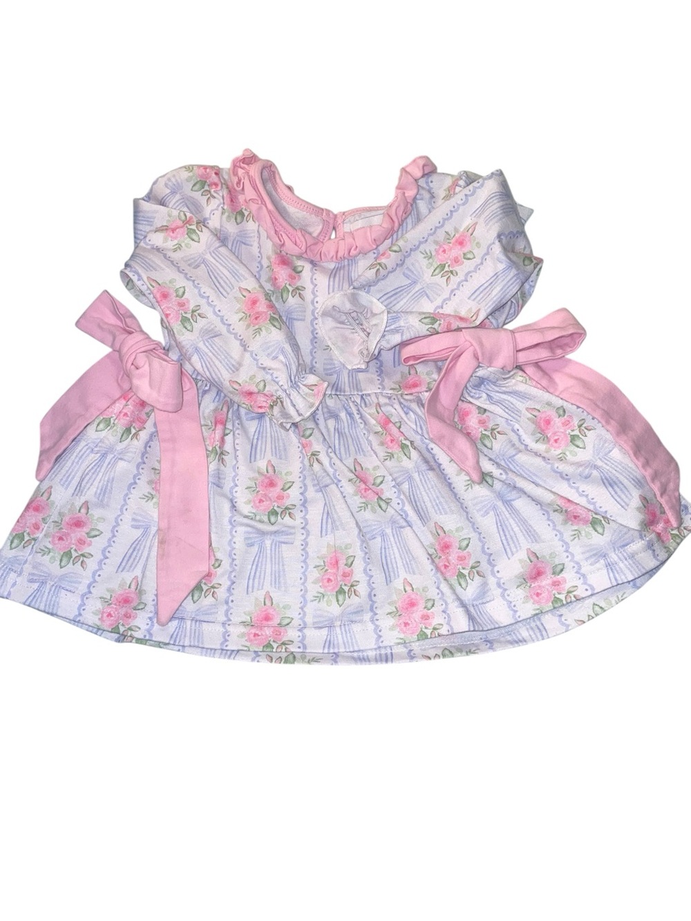 Pink & Lavender Floral Ruffle Tie-Back Kids Dress